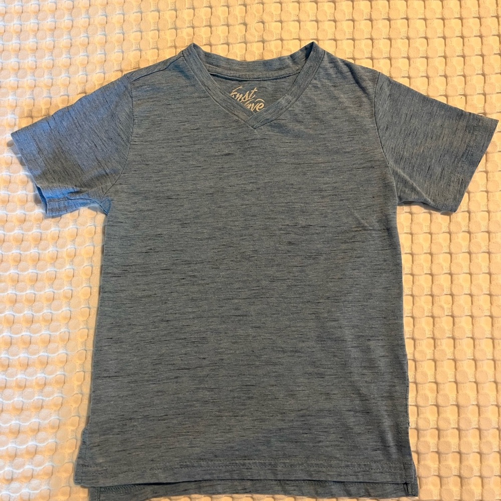 First Wave Blue Short Sleeve V-Neck Tee